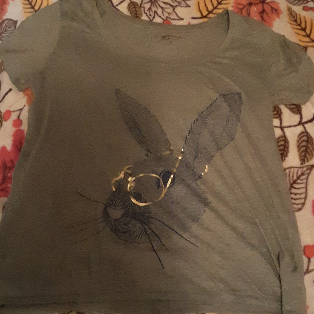 Arizona Jcpenney Bunny Rabbit T-Shirt Juniors XL/L Jcpenney Kohls Green Easter